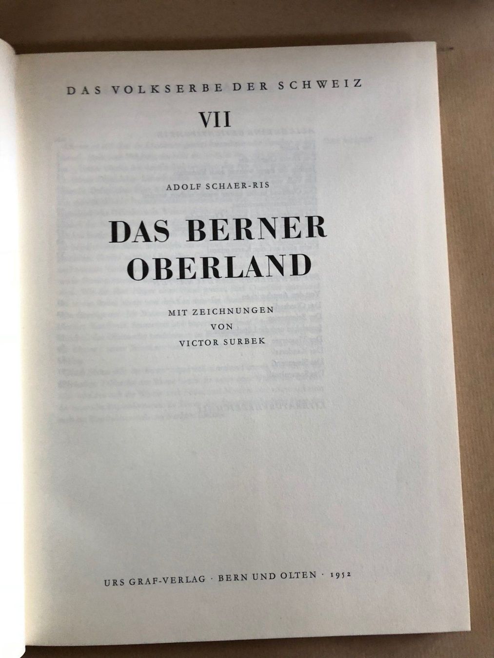 Bücher: Adolf Schaer-Ris: Das Berner Oberland. – Gebraucht aus Zürich von allp 1