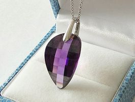 Tiefen-Nuance Rose de France -Amethyst Silber 925 Anhänger