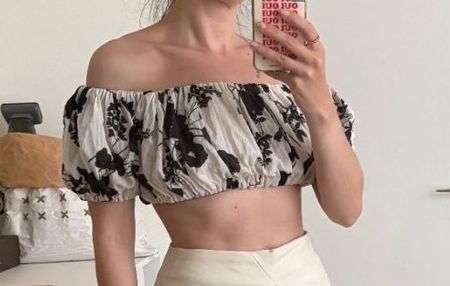 Superbe Top court Mango fleurs M | Mango Crop-Top