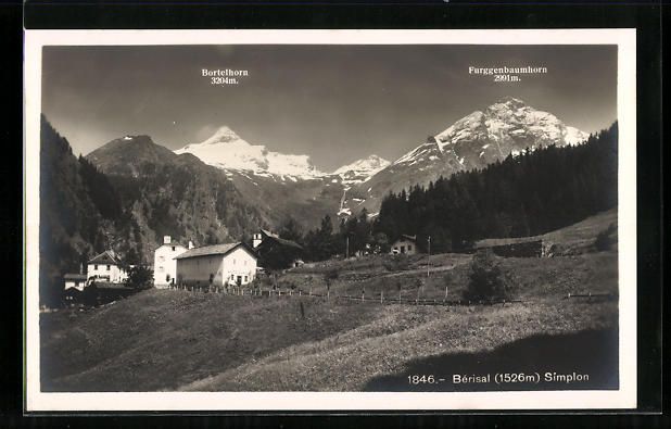 Ansichtskarten: Bérisal, Simplon, Ortsansicht mit Blick – Gebraucht aus Berlin von bartko-reher