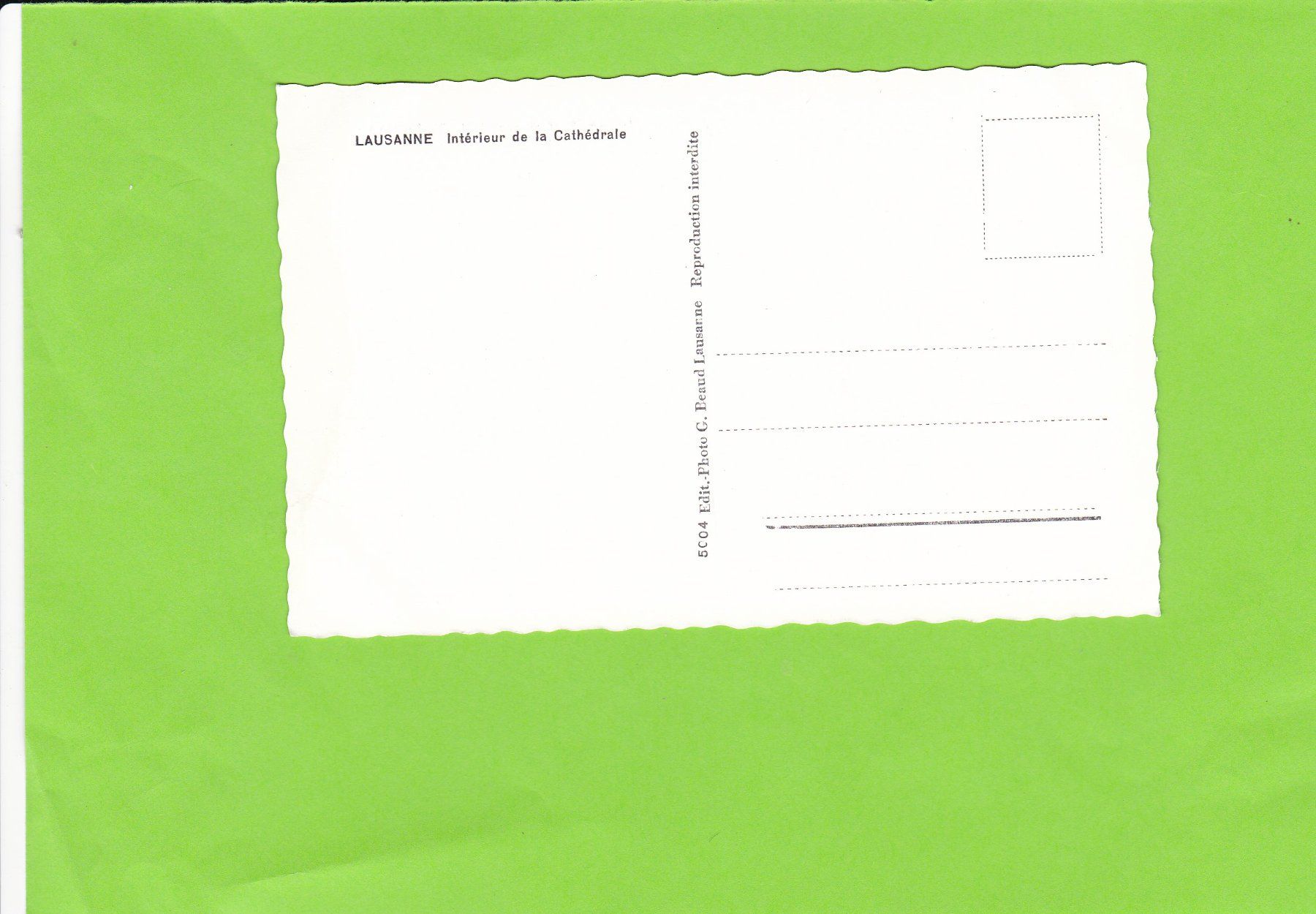 Cartoline postali: Lausanne. Intérieur de la Cathédrale – Usato da St. Peterzell venduto da neckertal 1