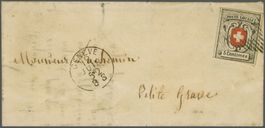 1851 Neuenburg Nr.11 auf Brief mit Attest, Kat.10'000.-