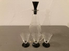 Art Deco Karaffe mit 3 Gläsern