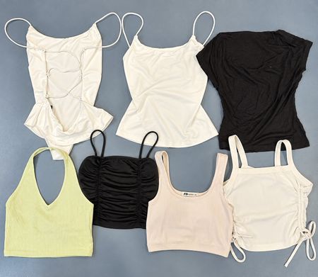 Damen Sommer Tops & Shirts 6er Set Gr. XS – Freizeit
