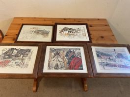 5 gerahmte Bilder mit Alois Caricet - urchige Schweiz