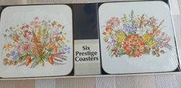 Glasuntersetzer bunt mit Blumenmotiv