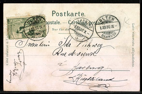 Cartoline postali: Lithographie Aarburg, Ortsansicht – Usato da Berlin venduto da bartko-reher 1