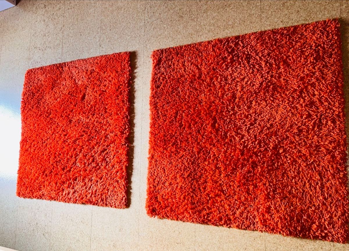 2x Ikea Hampen Teppich, orange, 80x80, guter Zustand (D'occasion) à Niederhünigen pour CHF 19 – retrait uniquement