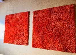 2x Ikea Hampen Teppich, orange, 80x80, guter Zustand