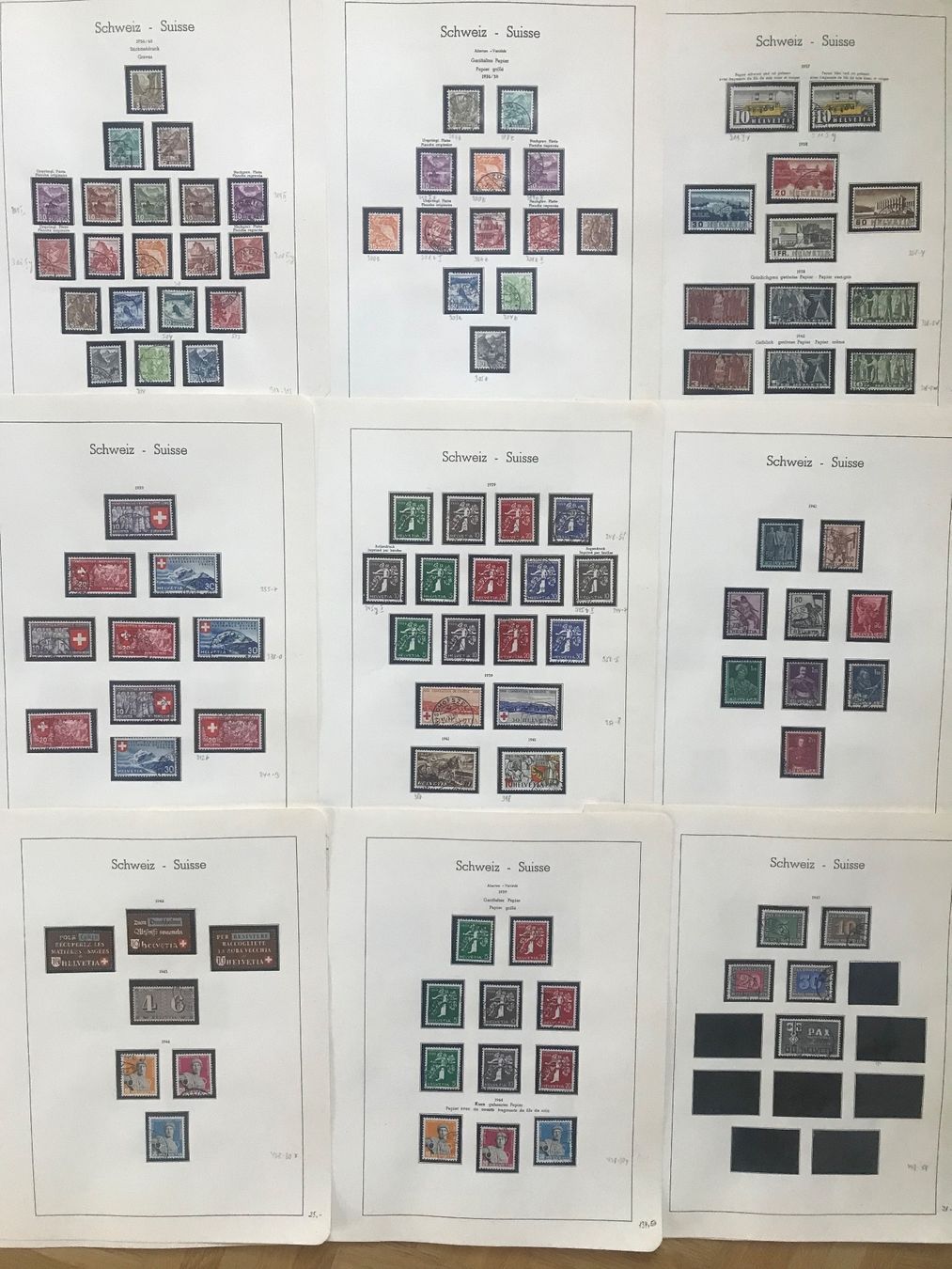 Alle Briefmarken: Schweizer Briefmarkensammlung ab 1907 - 1987 – Gebraucht aus stäfa von brandy66 1