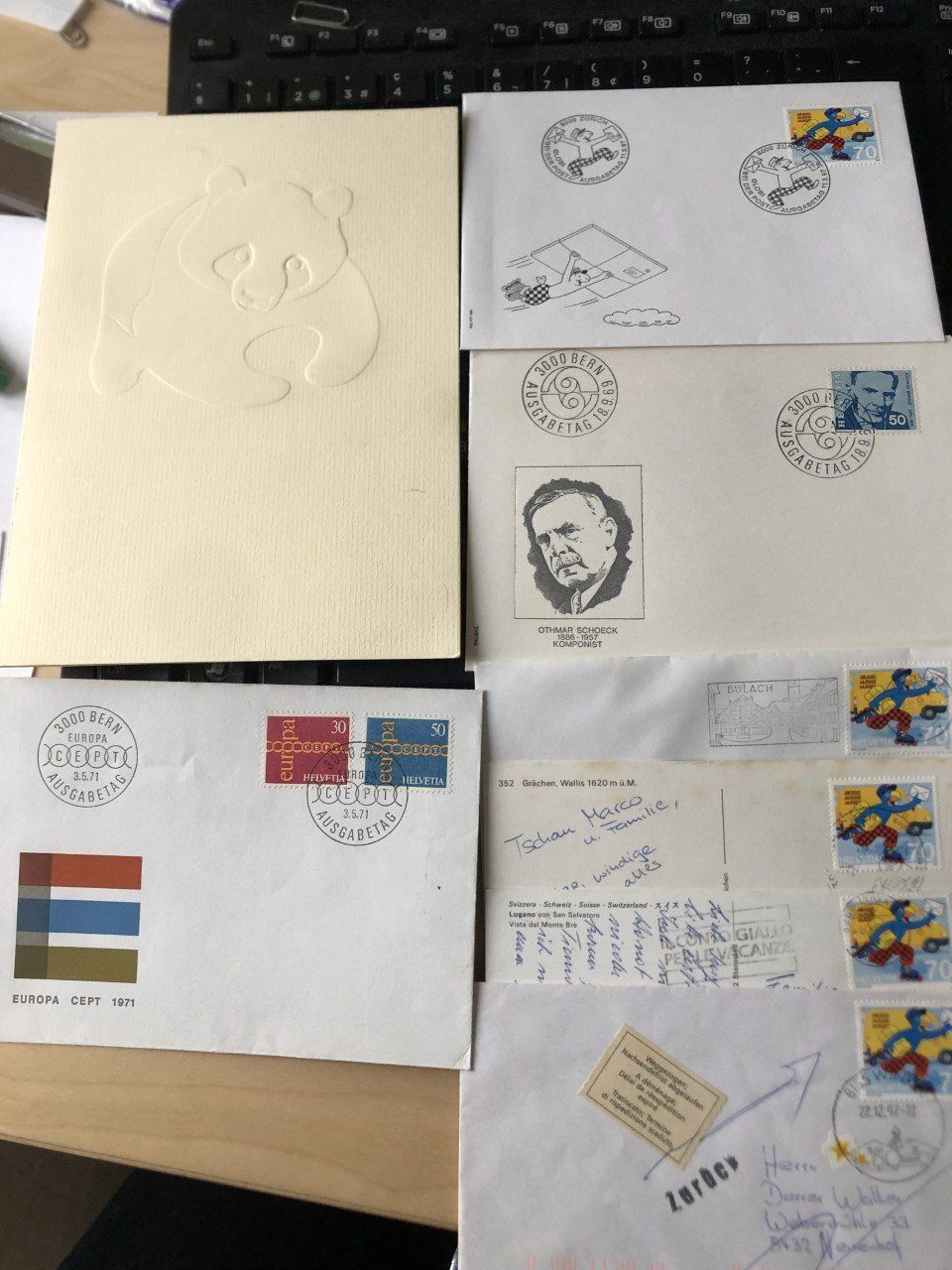 Karten: 7 Karten Couvert mit Globimarke und andere Marken – Neu (gemäss Beschreibung) aus Winkel von Kade50