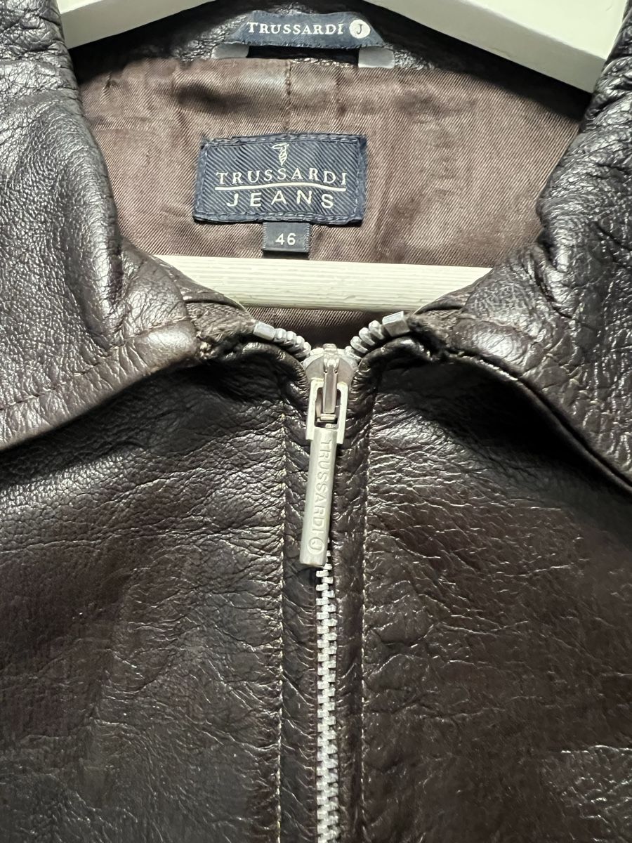 Trussardi Giacche: Trussardi Leather Jacket, Size IT 46, Dark Brown, Autumn Loo – Usato da Zürich venduto da son_f7qw 2