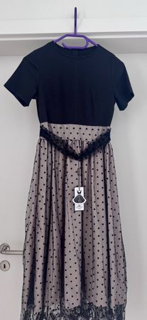 Kleid Schwarz mit Punkten Grösse S neu