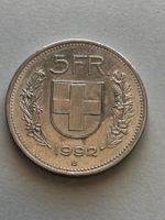 5 Fr. 1992 mit vertiefter Randschrift selten