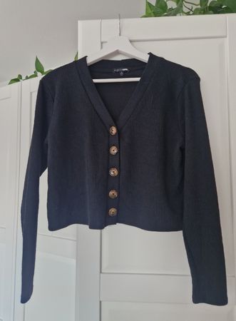 Schwarzer Cardigan (cropped), Fashionnova, Gr. S