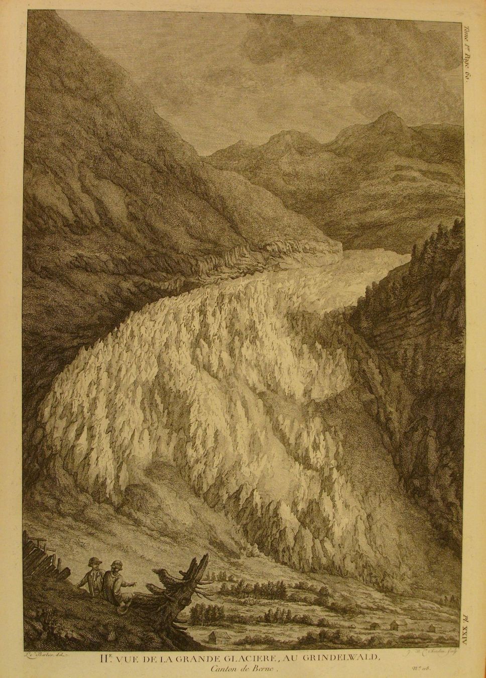 Incisioni: GRINDELWALDGLETSCHER, KUPFERSTICH 1788 – Usato da Grüningen venduto da Kartensammler