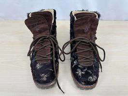 VENTESIMA STRADA Chaussures femme cuir motif fleurs fourrure