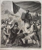 Holzstich 1862 - Gaben des Volkes für Moses