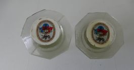2x Vintage  Glasbehälter,5 cm hoch, Sammlerstücke