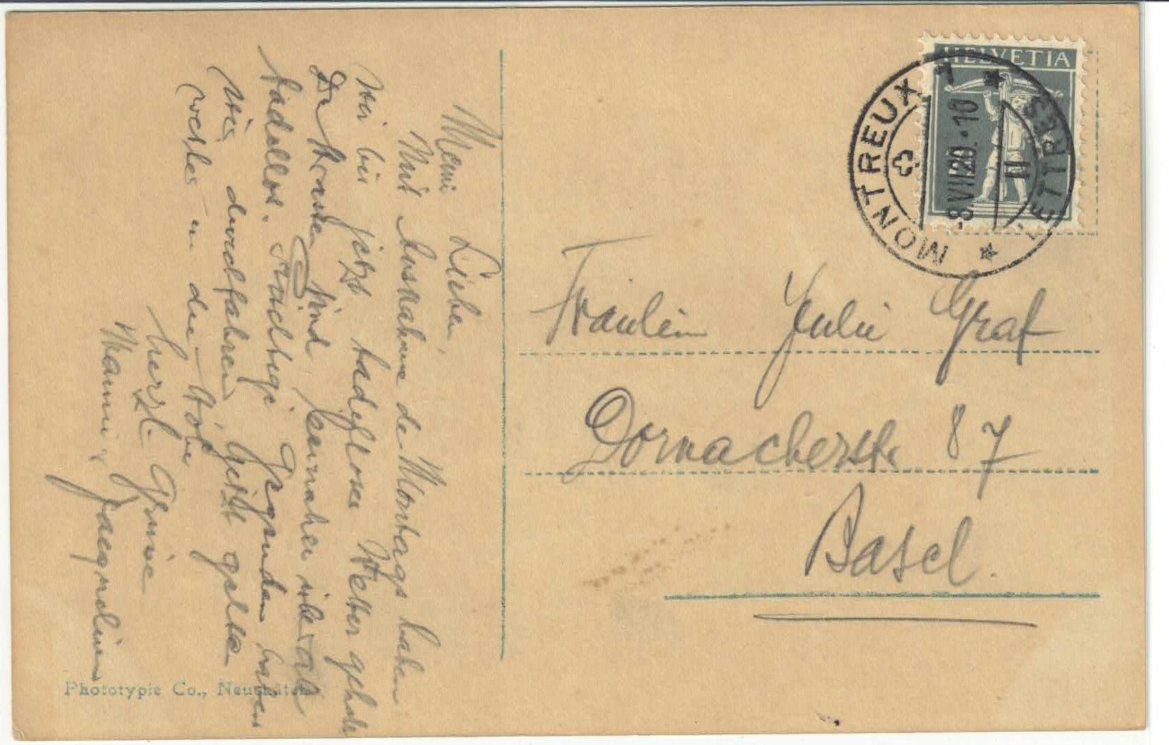 Cartoline postali: Montreux - L'eglise – Usato da Ettingen venduto da Kartenplanet 1