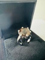 Ring aus Platin & Rauchquarzstein