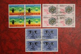 1973: 545-547 4er-Block ET. mit Gummi