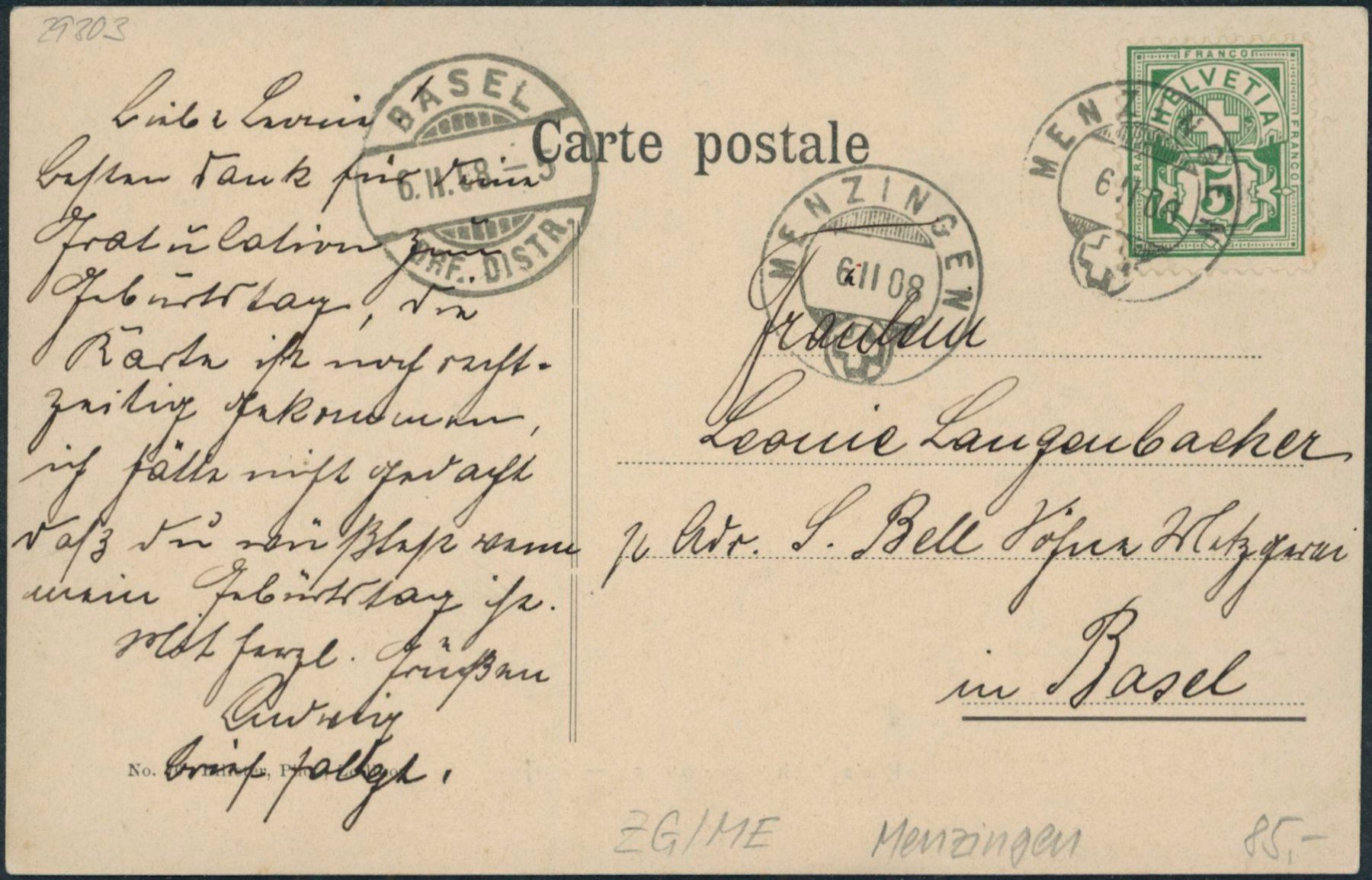 Cartes postales: ZG Menzingen – D'occasion à Schindellegi par dormay 1
