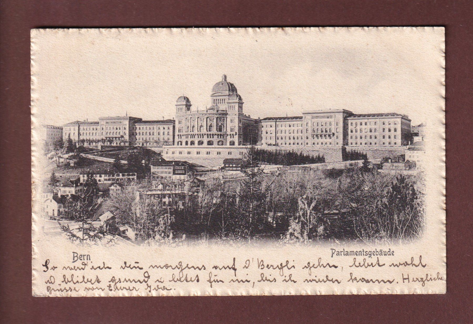 Cartoline postali: BERN - Parlamentsgebäude - 1902 – Usato da Pully venduto da nicecards