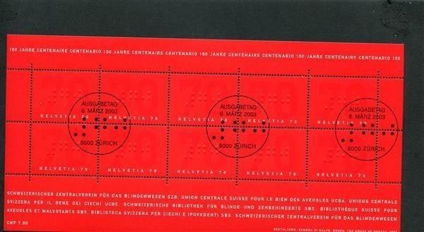 Tous les timbres: 2003 Blindenwesen KB mit ET-O – Neuf (Voir description) à Winterthur par Kyoung