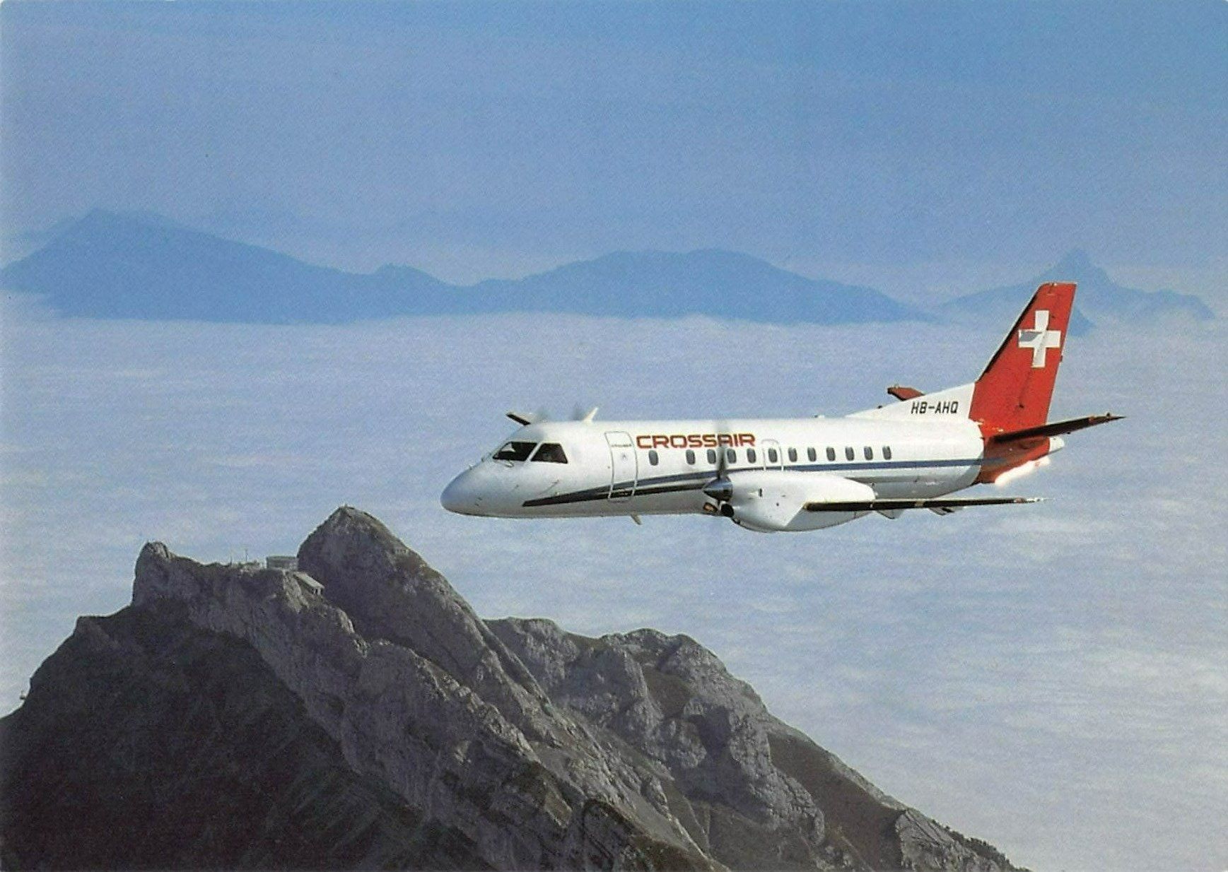 Cartoline postali: CROSSAIR Postkarte - Saab Cityliner – Usato da Winterthur venduto da SchatzchischtliWinti