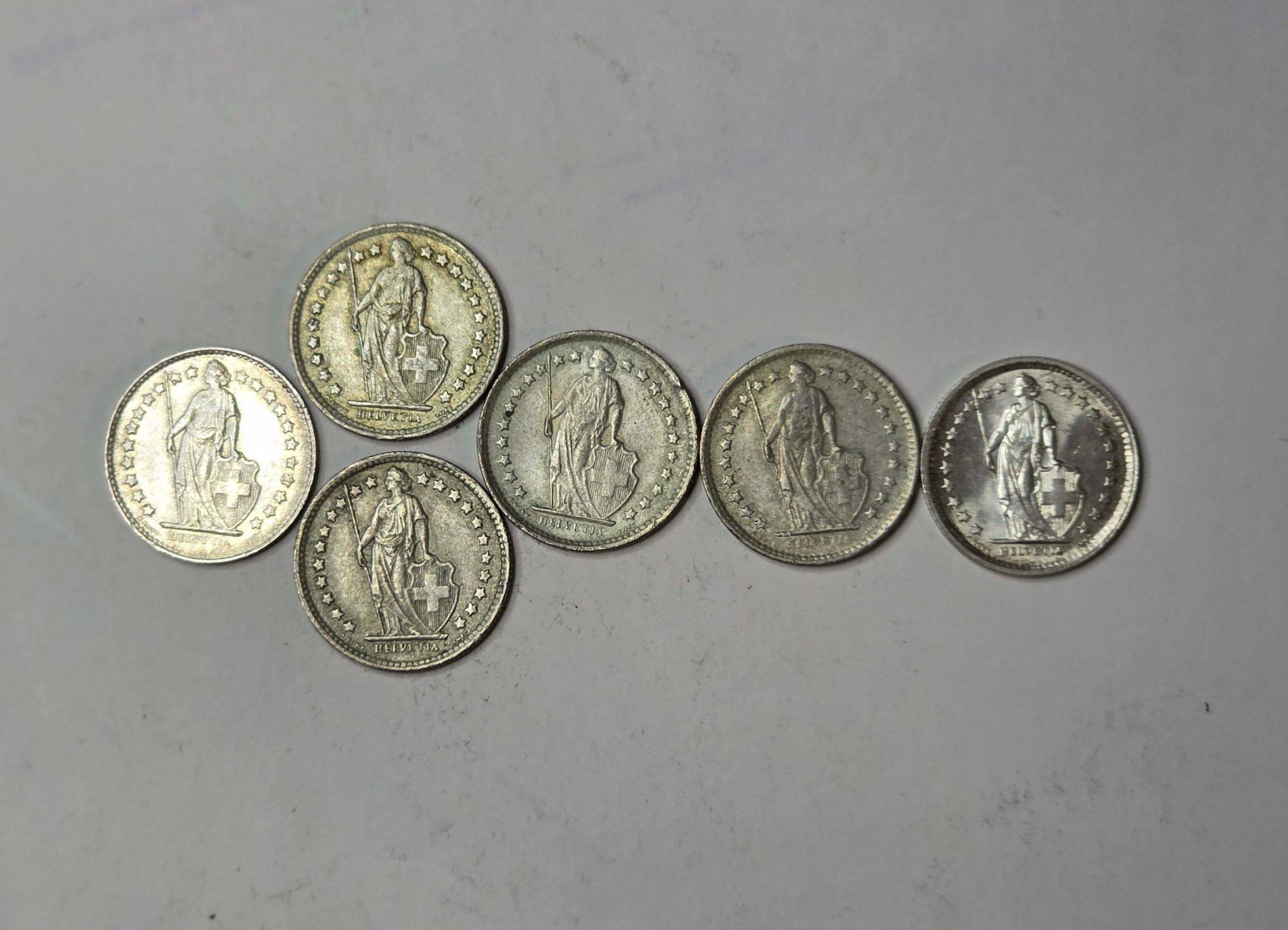 Tutti le monete: 6 Silbermünzen Fr. 0.50 – Usato da Filzbach venduto da Cschufi 1