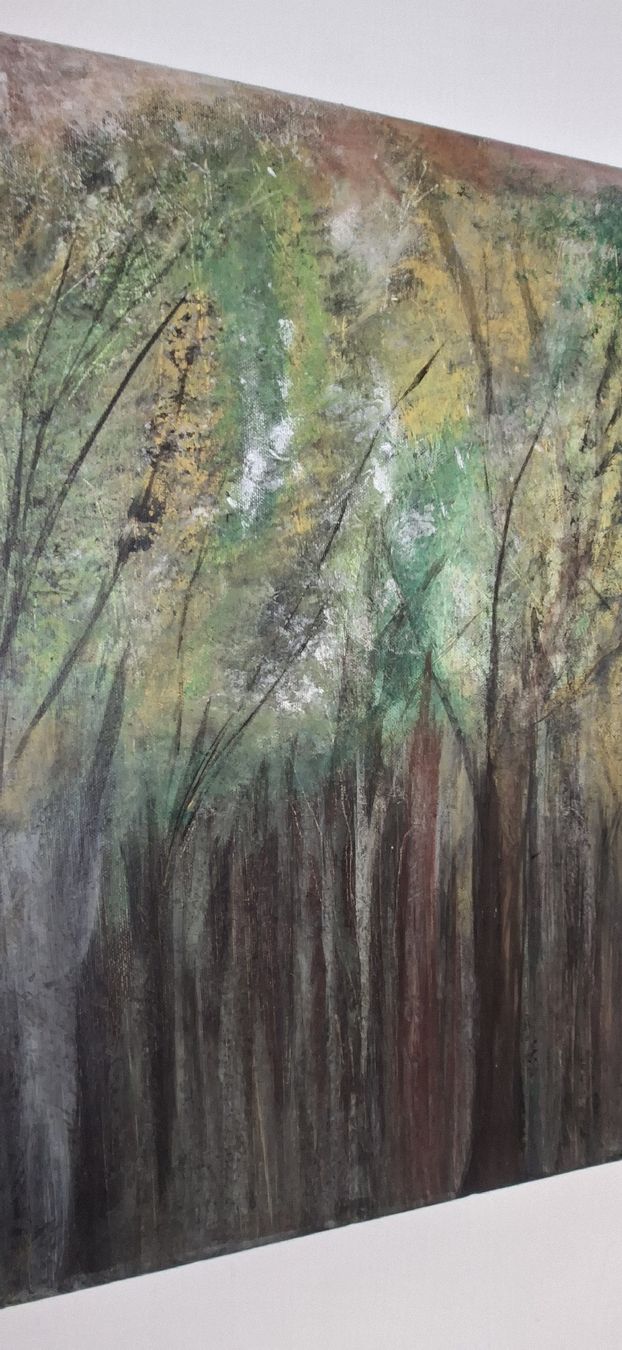 Dipinti: Gemälde" Herbstwald " handmade 50×60×4 – Nuovo (secondo la descrizione) da Riehen venduto da Steinbock1970 3