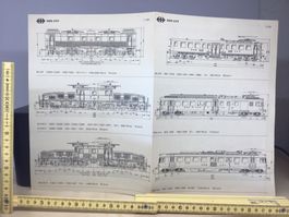SBB CFF Zeichnungen Loks & Triebwagen 50er Jahre