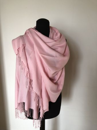 Weicher XXL Pashmina Schal Rosa Fransen Herbst Winter