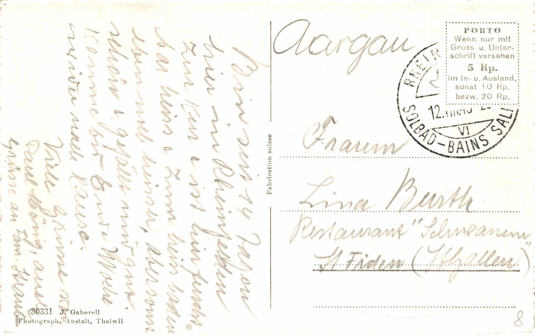 Cartoline postali: Rheinfelden. Marktgasse mit Rathaus – Usato da Bronschhofen venduto da Astore 1