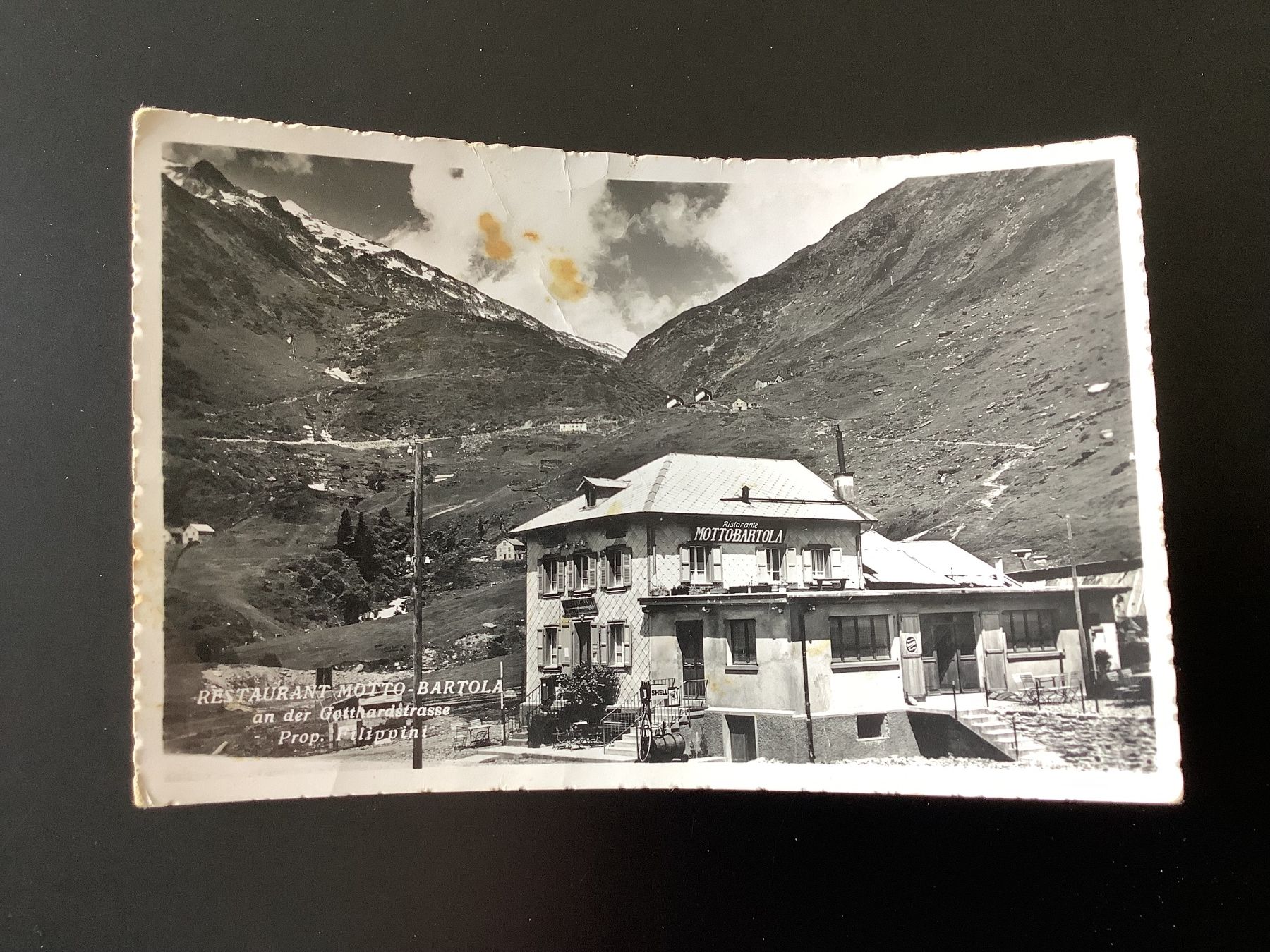 Cartoline postali: Restaurant Motto - Bartola an der Gotthardstrasse – Usato da Bassersdorf venduto da F-104fan