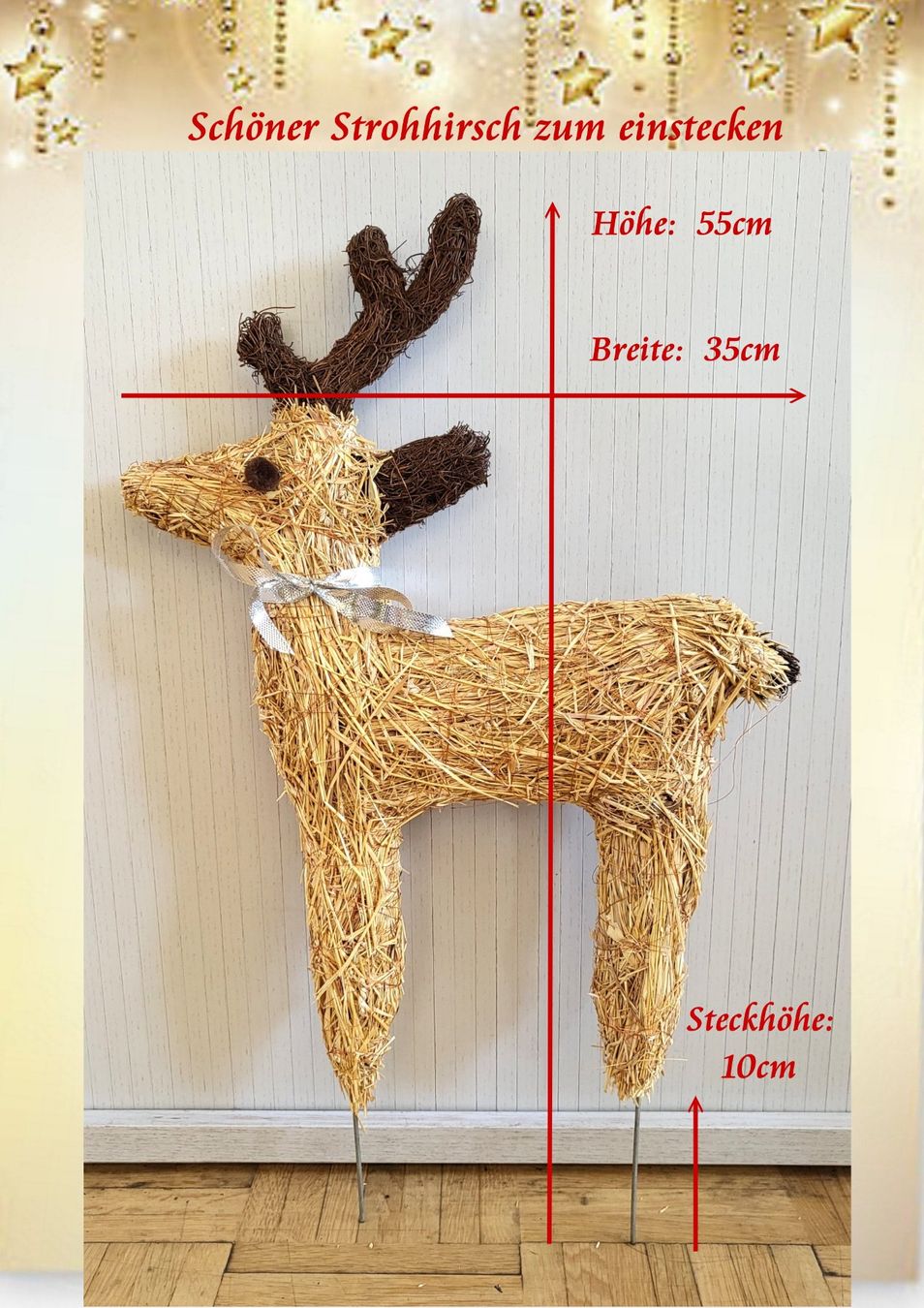 Tutte le decorazioni: Deko Hirsch-Figur aus Stroh – Nuovo (secondo la descrizione) da Linden venduto da Mb2bb