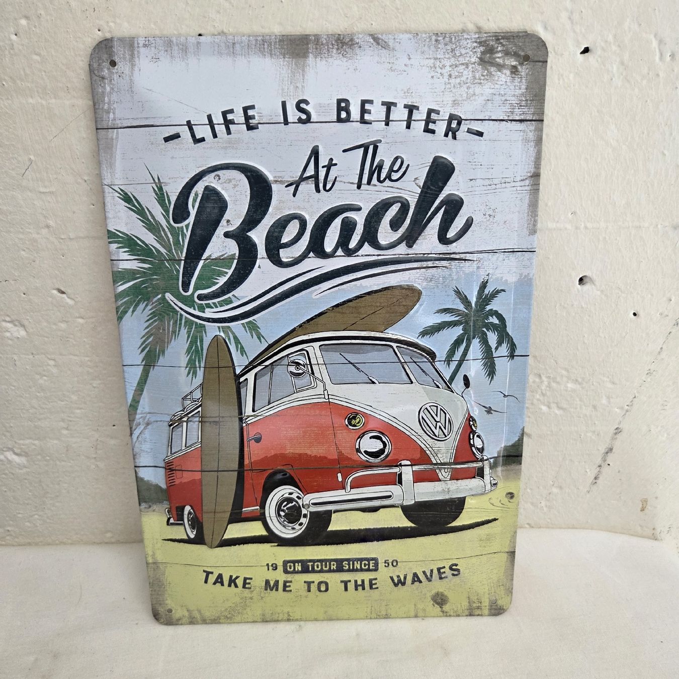 Volkswagen Insegne: Blechschild VW Bus Beach Vibes  – Usato da Stans venduto da Ducati16