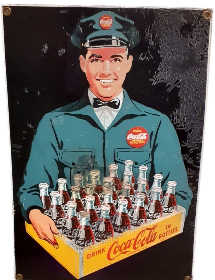 Coca-Cola Insegne: Coca Cola Werbeschild 1950er – Usato da Mörschwil venduto da antiksalon 1