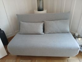 Sofa hellgrau, inkl. 2 Kissen