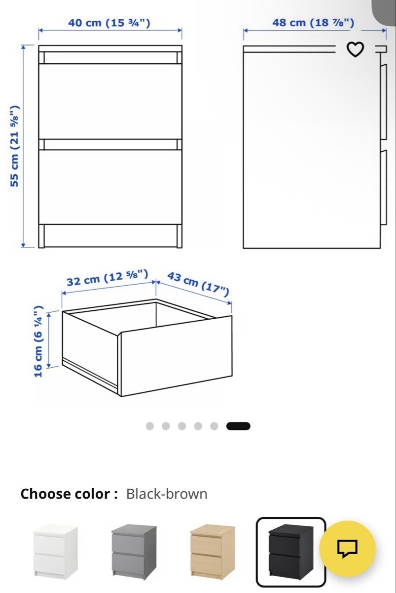 Ikea Nachttische: Set x2 Malm bedside drawers with 2 drawers - black/brown – Neu (gemäss Beschreibung) aus Bern von cia_6q9y 1