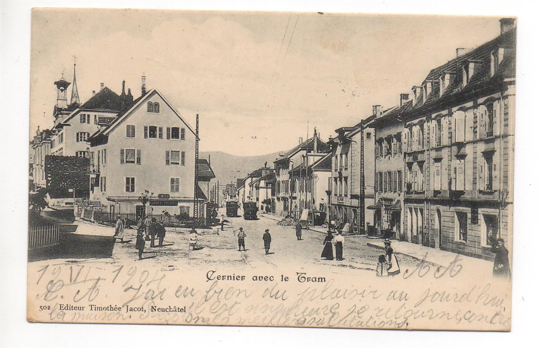 Cartes postales: CERNIER avec le Tram – D'occasion à Jona par philajona