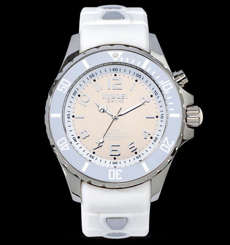 Orologi: KYBOE! SILVER MIRROR SPIEGEL ZIFFERBLATT – Nuovo e nell'imballaggio originale da Bremgarten AG venduto da New_Design_Swiss