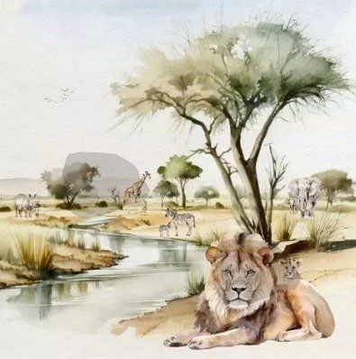 Servietten: Serviette etosha park (1718) 2Stk. – Neu (gemäss Beschreibung) aus Schlatt TG von kreativ-atelier