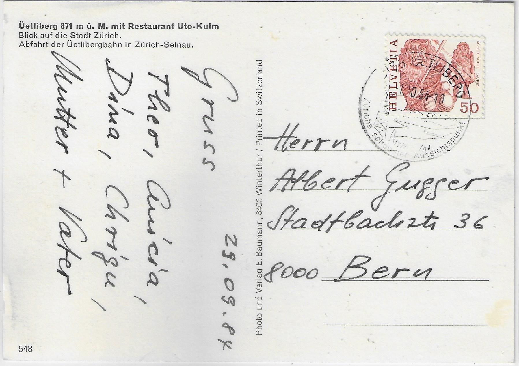 Cartoline postali: Flugaufnahme Uetliberg mit Restaurant – Usato da Ettingen venduto da Kartenplanet 1