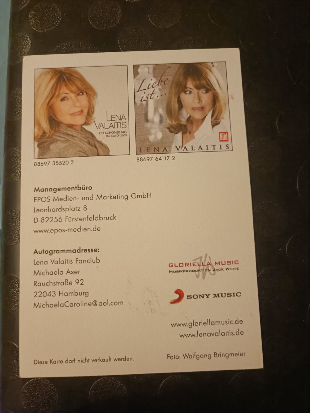 Autografi: Lena Valaitis - handsignierte Autogrammkarte – Usato da Menziken venduto da Artographs 1