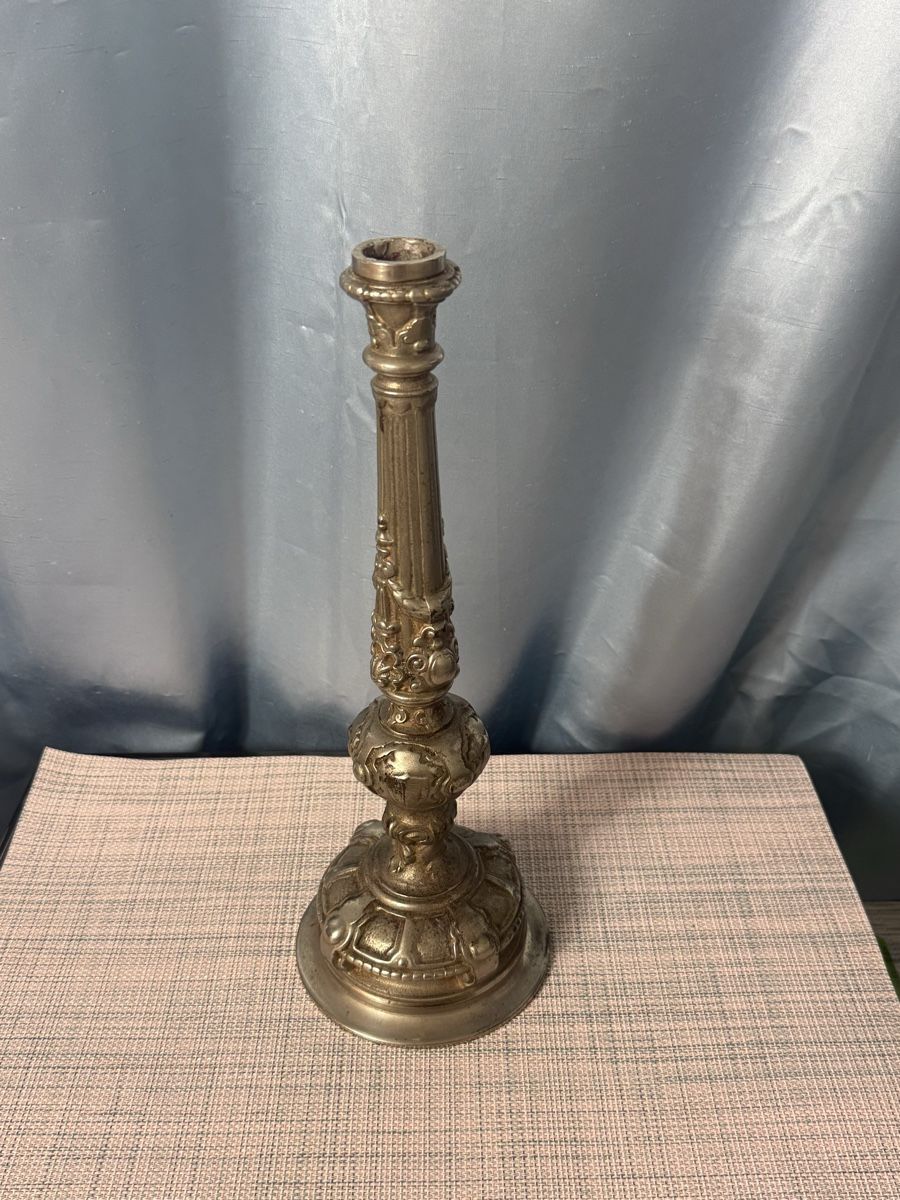 Portacandele: Alter historistischer Kerzenleuchter versilbert 35 cm – Usato da Grenchen venduto da swiss.antiques