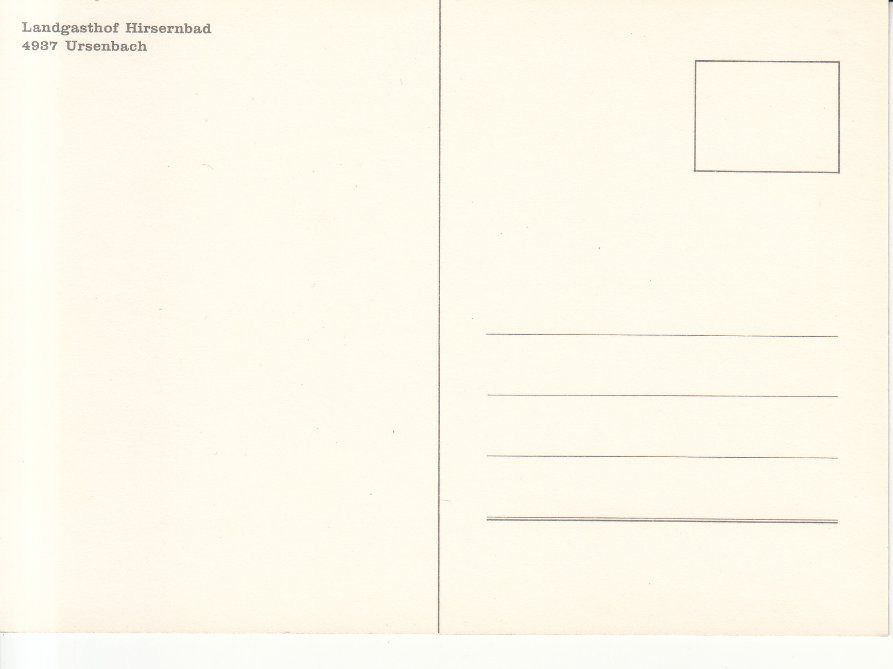 Cartoline postali: Ursenbach Hirsernbad, ca. 1970 – Usato da Bürglen TG venduto da StampGraf 1