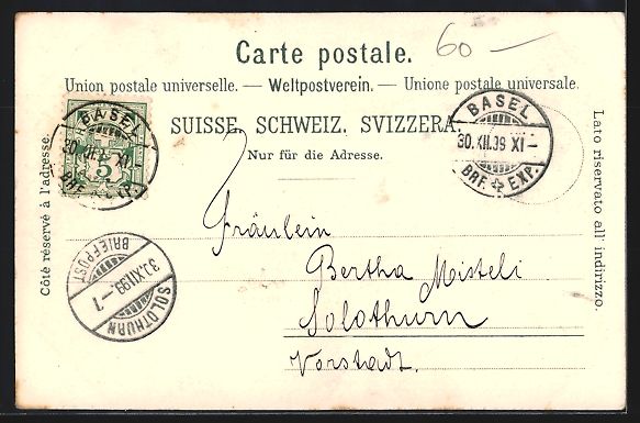 Cartoline postali: Mondschein-Lithographie Basel, Pfalz mit – Usato da Berlin venduto da bartko-reher 1
