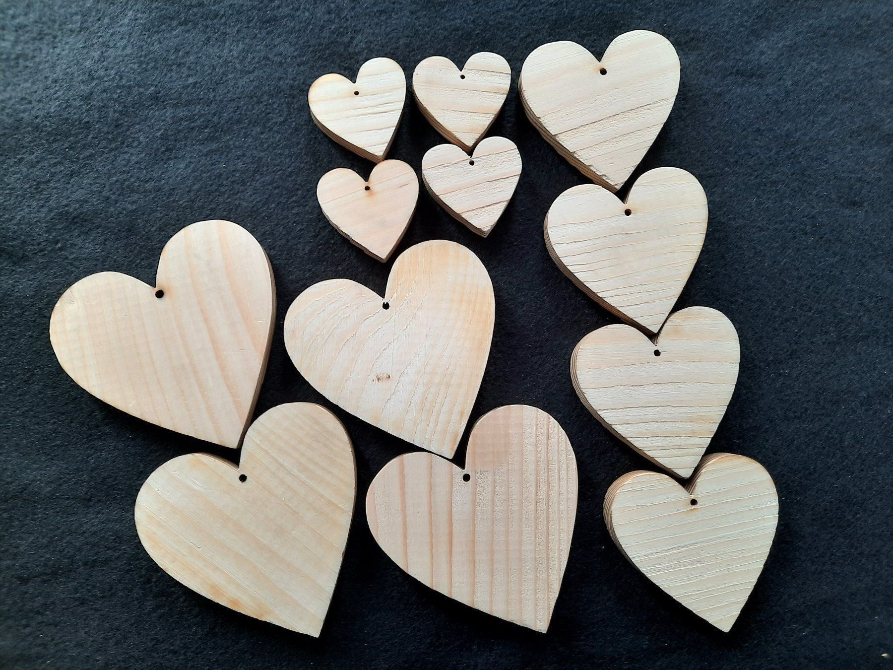 Holzartikel: Deko Holz Herz Set 12 Teilig – Neu (gemäss Beschreibung) aus Widnau von Crewo